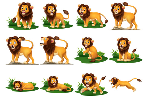 Review: Set of Twelve Cartoon Lions Collection for Embroidery